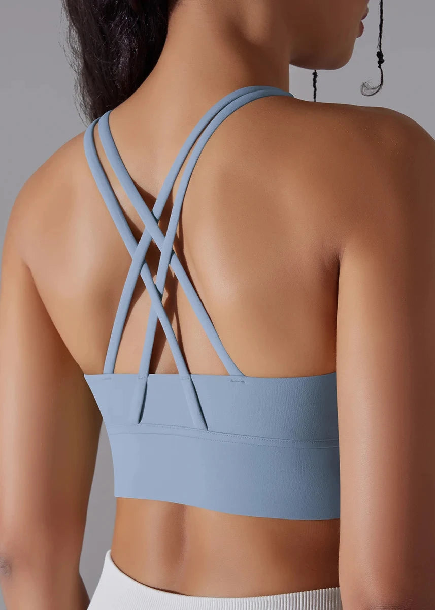 Flex Grid Sport Bra - Serene Blue