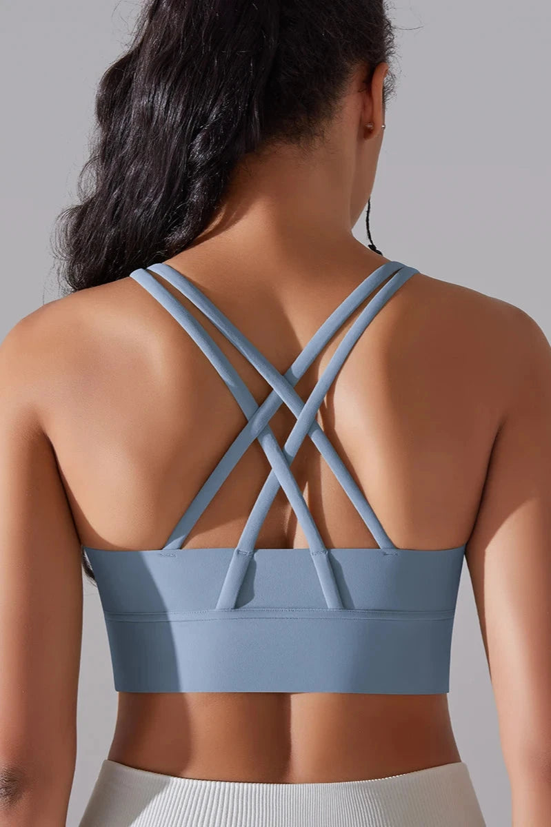 Flex Grid Sport Bra - Serene Blue