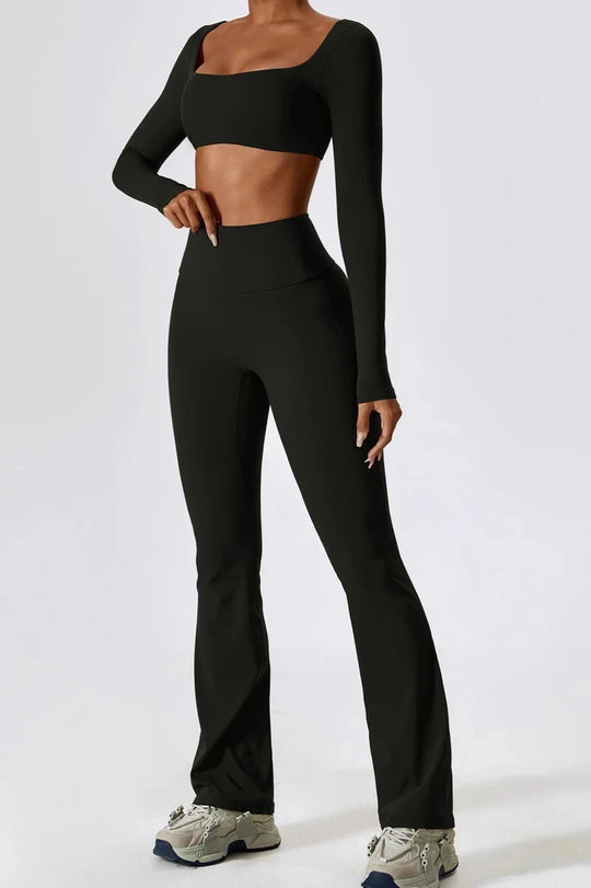 Flared Radiance Set Long Sleeve - Onyx Black