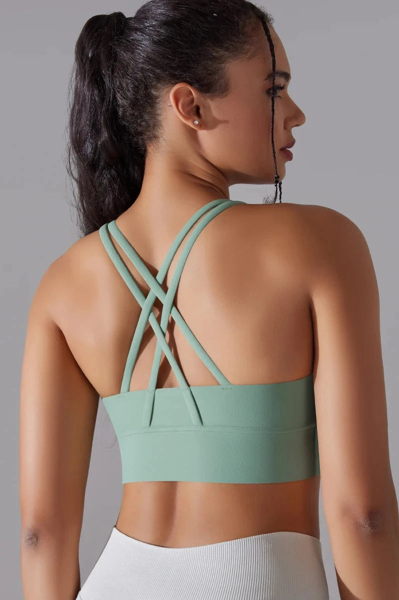 Flex Grid Sport Bra - Olive Green