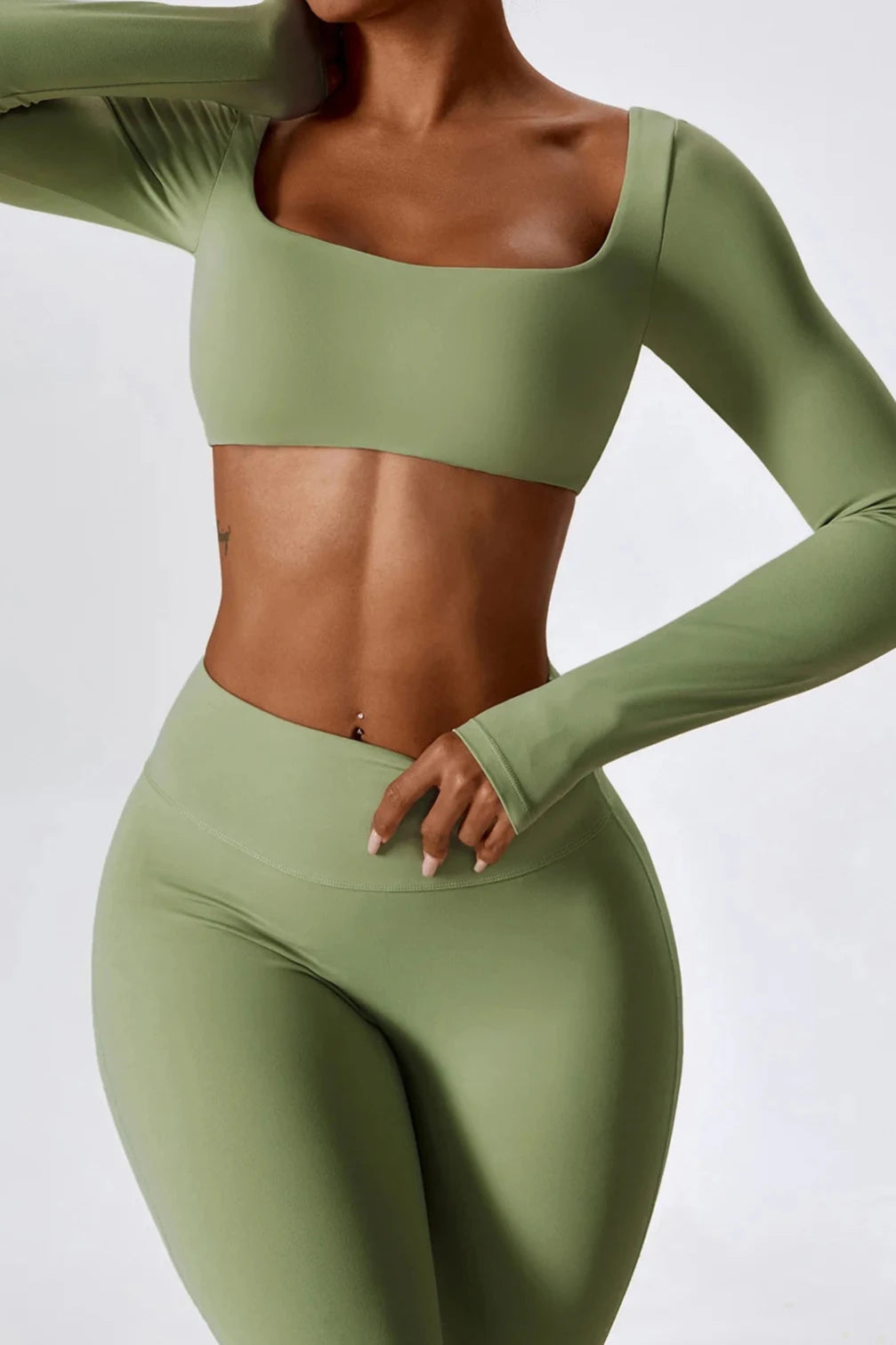 Flared Radiance Set Long Sleeve- Olive Green